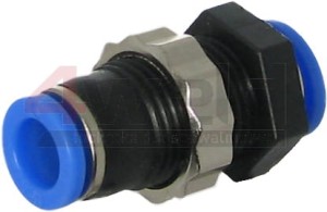 Złączka prosta grodziowa typu "QUICK"  do przewodów PA/PU fi 4-12mm